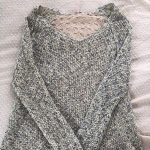 Grey lace sweater